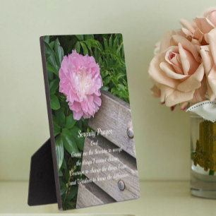Serenity Prayer Pink Peony Floral Fotoplaat