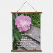Serenity Prayer Pink Peony Floral Hangend Wandkleed (Voorkant)