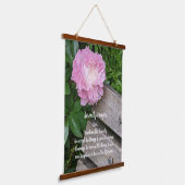 Serenity Prayer Pink Peony Floral Hangend Wandkleed (Gebogen)