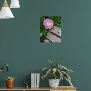 Serenity Prayer Pink Peony Floral Poster