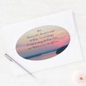 Serenity Prayer Pink Seacape Sunset Ovale Sticker (Envelop)