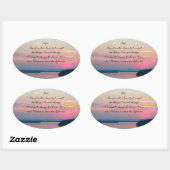 Serenity Prayer Pink Seacape Sunset Ovale Sticker (Vel)