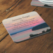 Serenity Prayer Pink Seascape Sunset Bier Onderzetter