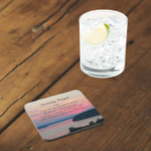 Serenity Prayer Pink Seascape Sunset Bier Onderzetter