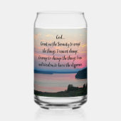 Serenity Prayer Pink Seascape Sunset Blikvorm Glas (Voorkant)