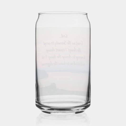 Serenity Prayer Pink Seascape Sunset Blikvorm Glas (Achterkant)