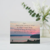 Serenity Prayer Pink Seascape Sunset Briefkaart (Staand voorkant)
