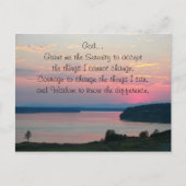 Serenity Prayer Pink Seascape Sunset Briefkaart (Voorkant)