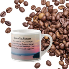 Serenity Prayer Pink Seascape Sunset Espresso Kop