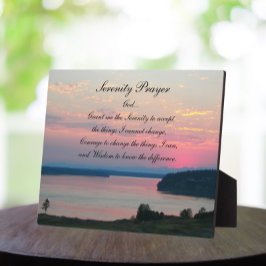 Serenity Prayer Pink Seascape Sunset Foto Fotoplaat