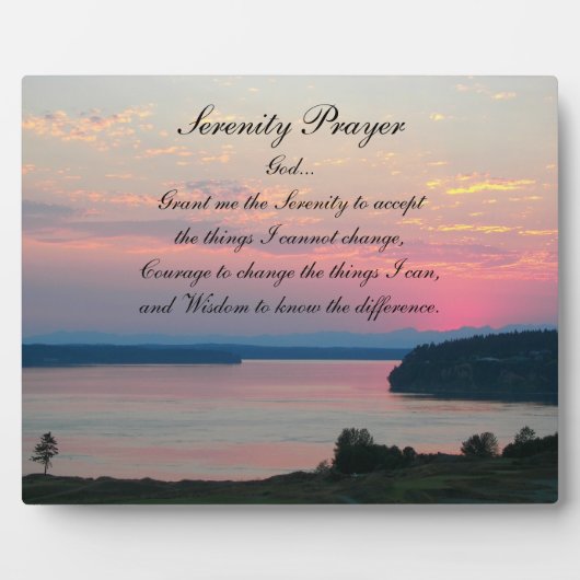 Serenity Prayer Pink Seascape Sunset Foto Fotoplaat (Voorkant)
