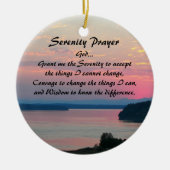 Serenity Prayer Pink Seascape Sunset Foto Keramisch Ornament (Voorkant)