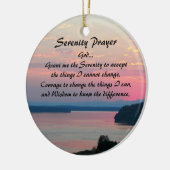 Serenity Prayer Pink Seascape Sunset Foto Keramisch Ornament (Links)
