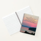 Serenity Prayer Pink Seascape Sunset Foto Notitieboek (Binnen)