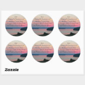 Serenity Prayer Pink Seascape Sunset Foto Ronde Sticker (Vel)