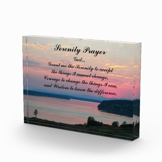 Serenity Prayer Pink Seascape Sunset Fotoblokken (Rechts)