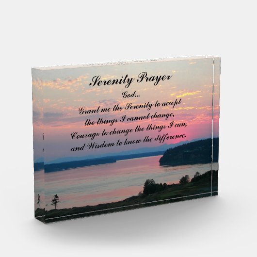 Serenity Prayer Pink Seascape Sunset Fotoblokken (Links)