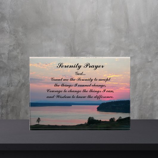 Serenity Prayer Pink Seascape Sunset Fotoblokken