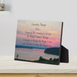 Serenity Prayer Pink Seascape Sunset Fotoplaat