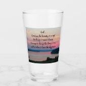 Serenity Prayer Pink Seascape Sunset Glas (Voorkant)
