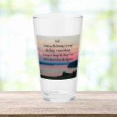 Serenity Prayer Pink Seascape Sunset Glas