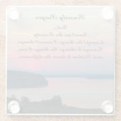 Serenity Prayer Pink Seascape Sunset Glazen Onderzetter (Achterkant)