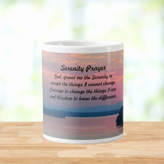 Serenity Prayer Pink Seascape Sunset Grote Koffiekop