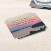 Serenity Prayer Pink Seascape Sunset Kartonnen Onderzetters (Gekanteld)