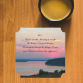 Serenity Prayer Pink Seascape Sunset Kartonnen Onderzetters