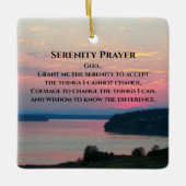Serenity Prayer Pink Seascape Sunset Keramisch Ornament (Voorkant)