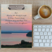 Serenity Prayer Pink Seascape Sunset Klembord