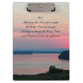 Serenity Prayer Pink Seascape Sunset Klembord (Voorkant)