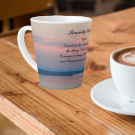 Serenity Prayer Pink Seascape Sunset Latte Mok