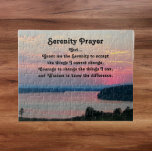 Serenity Prayer Pink Seascape Sunset Legpuzzel<br><div class="desc">10 x 8 inch legpuzzel met het schilderachtig foto afbeelding van een kleurrijke,  roze,  zeegezicht zonsondergang samen met de inspirerend woorden van het Serenity Prayer. Een perfecte maat voor framing!</div>