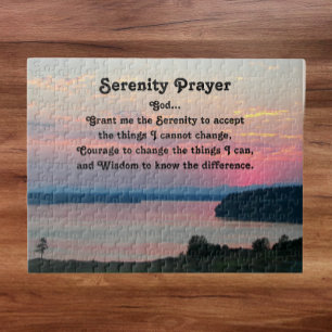 Serenity Prayer Pink Seascape Sunset Legpuzzel