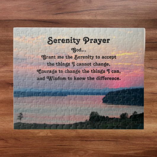 Serenity Prayer Pink Seascape Sunset Legpuzzel