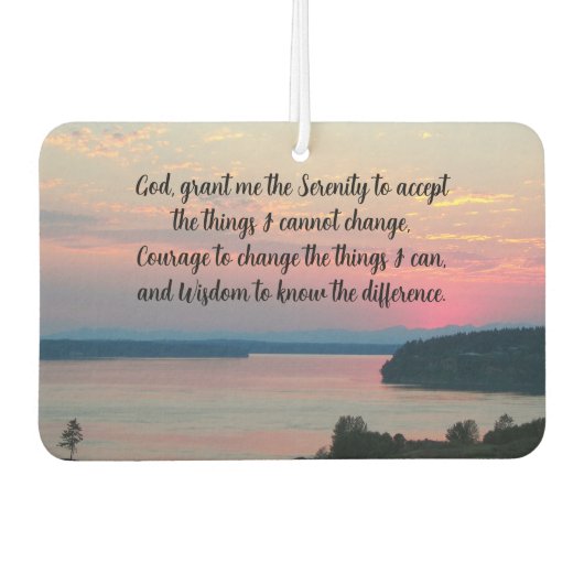 Serenity Prayer Pink Seascape Sunset Luchtverfrisser (Voorkant)