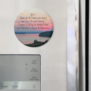 Serenity Prayer Pink Seascape Sunset Magneet