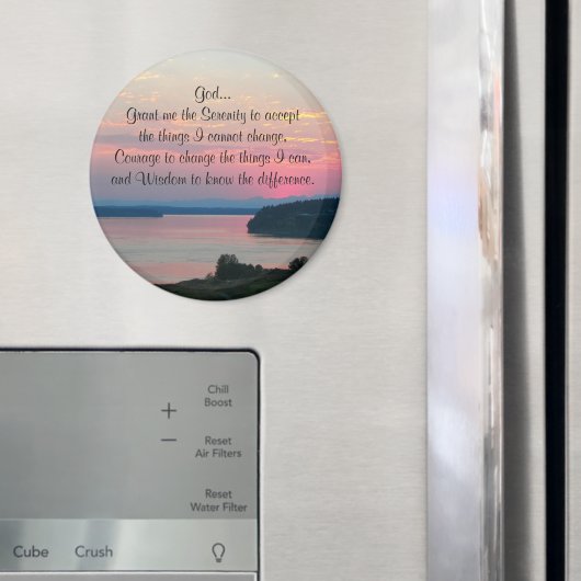 Serenity Prayer Pink Seascape Sunset Magneet (Insitu (Koelkast))