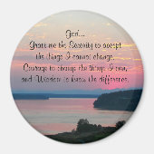 Serenity Prayer Pink Seascape Sunset Magneet (Voorkant)