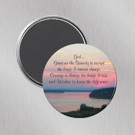 Serenity Prayer Pink Seascape Sunset Magneet
