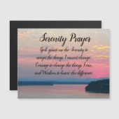 Serenity Prayer Pink Seascape Sunset Magnetic Card (Voorkant / Achterkant)
