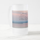 Serenity Prayer Pink Seascape Sunset Matglas Bierpul (Voorkant links)