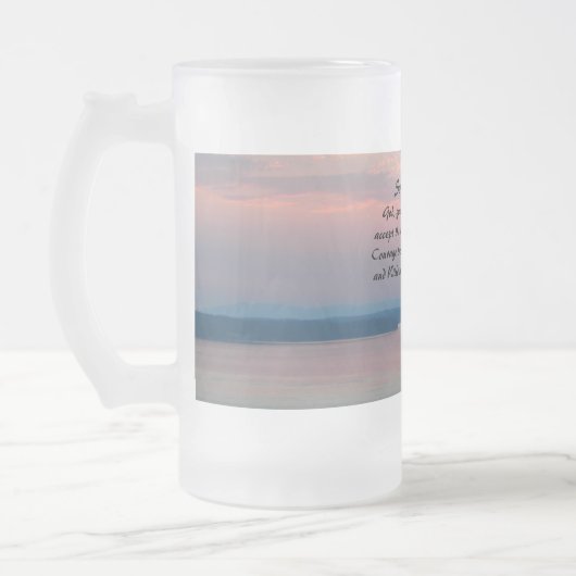 Serenity Prayer Pink Seascape Sunset Matglas Bierpul (Links)