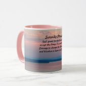 Serenity Prayer Pink Seascape Sunset Mok (Voorkant links)
