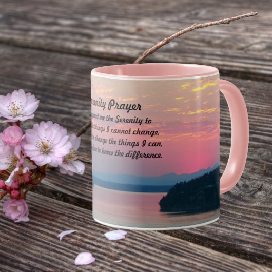 Serenity Prayer Pink Seascape Sunset Mok