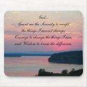 Serenity Prayer Pink Seascape Sunset Muismat (Voorkant)