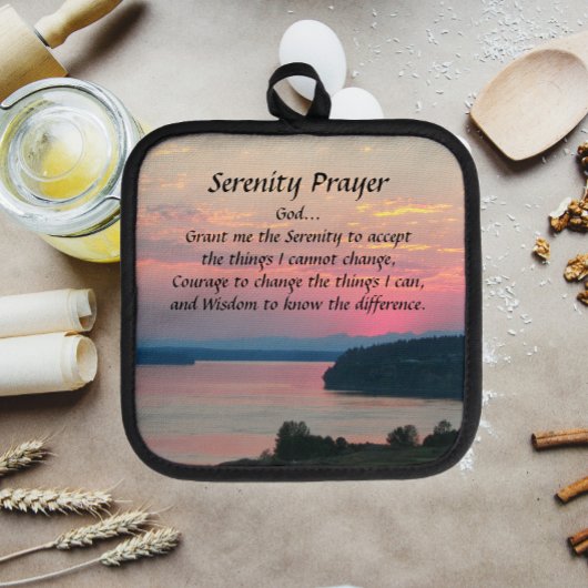 Serenity Prayer Pink Seascape Sunset Pannenlap