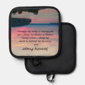 Serenity Prayer Pink Seascape Sunset Pannenlap (Voorkant / Achterkant)
