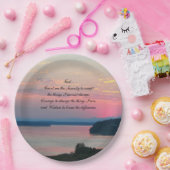 Serenity Prayer Pink Seascape Sunset Papieren Bordje (Feest)